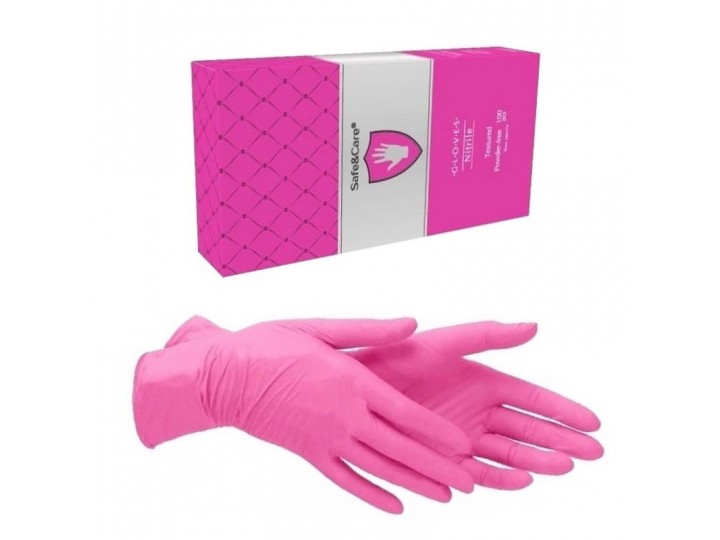 Перчатки SafeCare розовые нитрил (50 пар)
