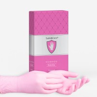Перчатки SafeCare розовые нитрил (50 пар)