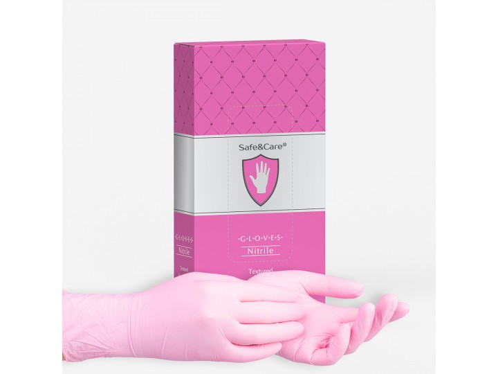Перчатки SafeCare розовые нитрил (50 пар)
