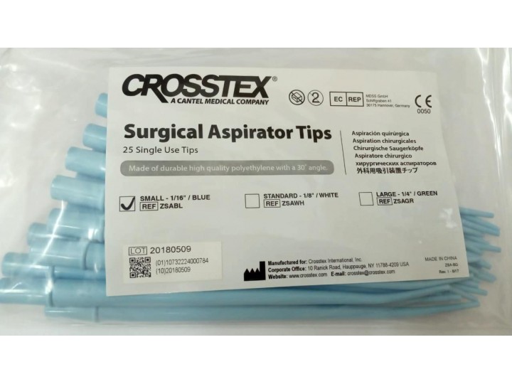 Пылесосы хирургические 1,6 мм (синие) Crosstex Surgical Aspirator