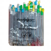 Слюноотсосы прозрачные с разноцветными колпачками Dispodent