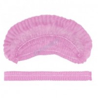 Шапочка одноразовая розовая тип Шарлотка (100 шт.)