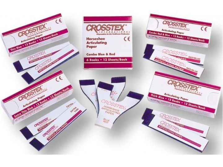 Артикуляционная бумага Crosstex Horseshoe подкова синяя-красная 89мкм 72 листа