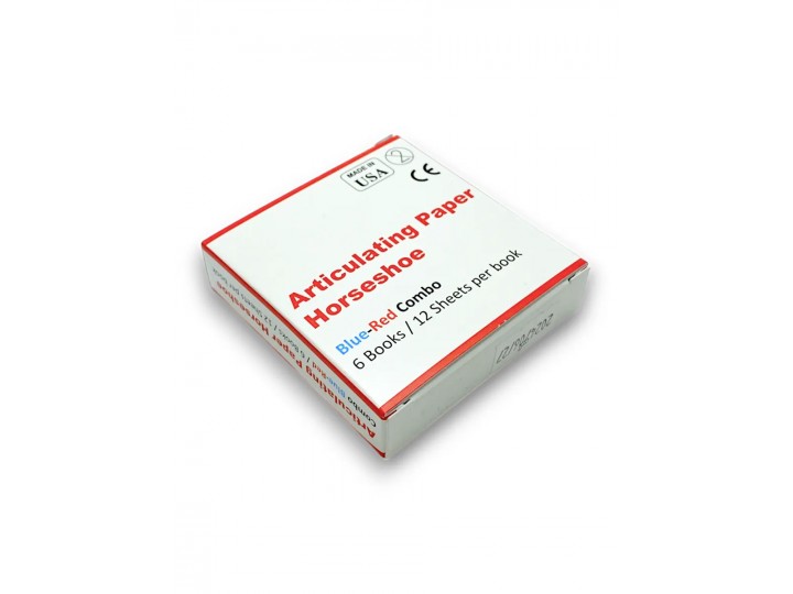 Артикуляционная бумага Crosstex Horseshoe подкова синяя-красная 89мкм 72 листа