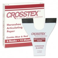 Артикуляционная бумага Crosstex Horseshoe подкова синяя-красная 89мкм 72 листа