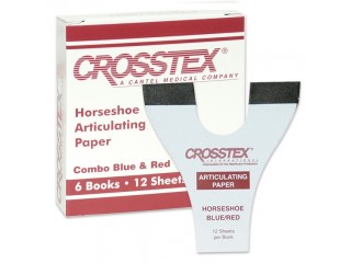 Артикуляционная бумага Crosstex Horseshoe подкова синяя-красная 89мкм 72 листа