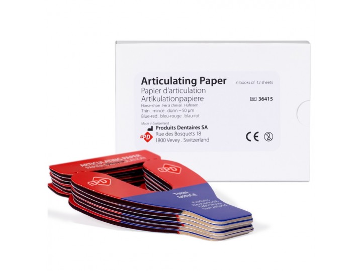 Бумага для контроля артикуляции 80мкм подковообразная синяя PD