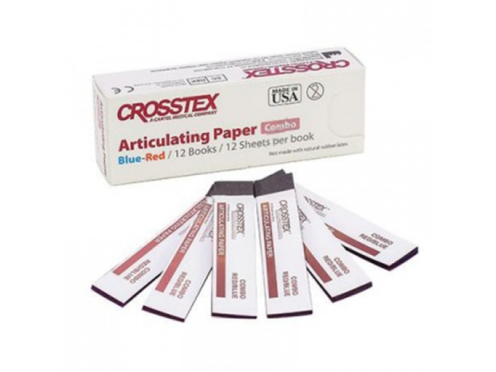 Артикуляционная бумага Crosstex Combo синяя-красная 71мкм 144 листа