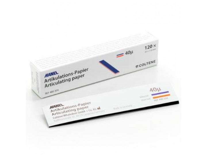 Артикуляционная бумага 40мкм сине-красная Hanel