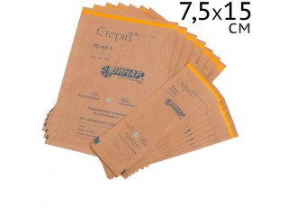 Крафт-пакеты Стерит 7,5х15 см коричневый