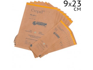 Крафт-пакеты Стерит 9х23 см коричневый