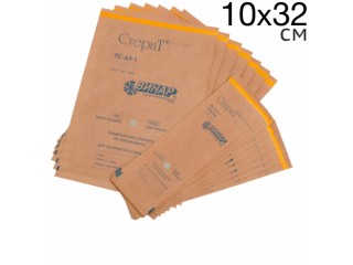 Крафт-пакеты Стерит 10х32 см коричневый