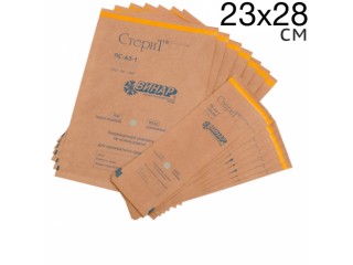 Крафт-пакеты Стерит 23х28 см коричневый