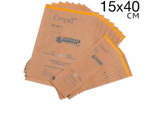 Крафт-пакеты Стерит 15х40 см коричневый