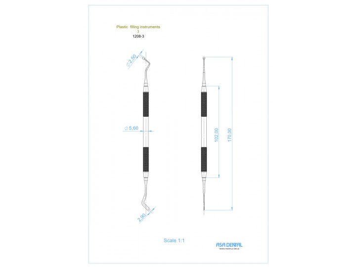 Штопфер-гладилка N3 двусторонняя 1208-3