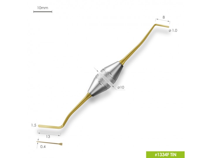 Удлиненная узкая гладилка с цилиндрическим штопфером 1334F TiN