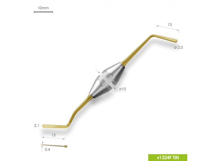 Удлиненная средняя гладилка с обратноконусовидным штопфером 1324F TiN