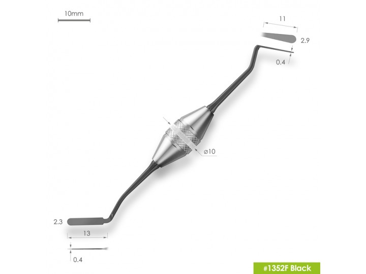 Большая универсальная двухсторонняя гладилка 1352F Black