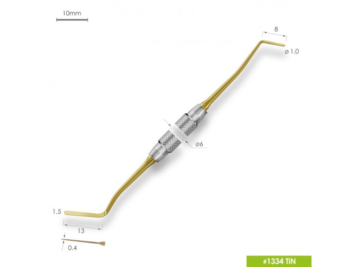 Удлиненная узкая гладилка с цилиндрическим штопфером 1334 TiN