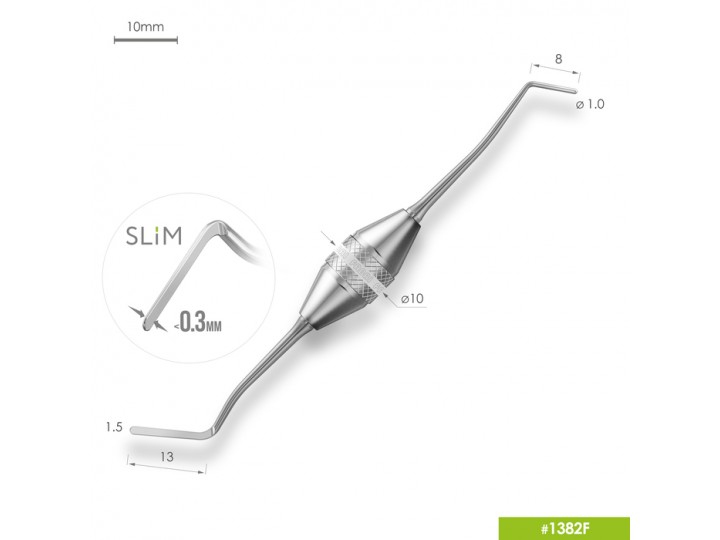 Удлиненная узкая гладилка SLIM c цилиндрическим штопфером с эргономичной ручкой 1382F Удлиненная узкая гладилка SLIM c цилиндрическим штопфером с эргономичной ручкой 1382F