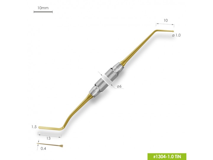 Удлиненная узкая гладилка с штопфером 1304-1,0 TiN