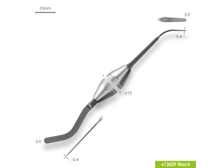 Двухсторонняя серповидная гладилка 1302F Black