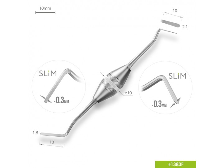 Двухсторонняя прямая / дистальная гладилка SLIM с эргономичной ручкой 1383F