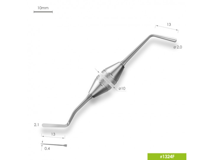 Удлиненная средняя гладилка с обратноконусовидным штопфером 1324F