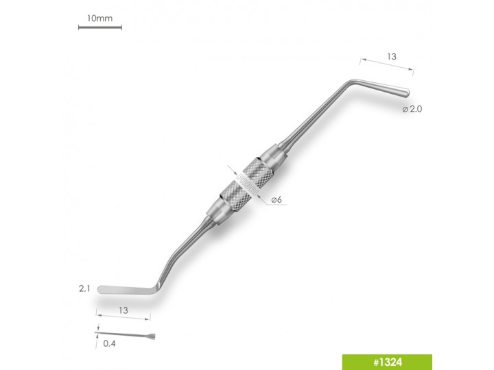 Удлиненная средняя гладилка с обратноконусовидным штопфером 1324
