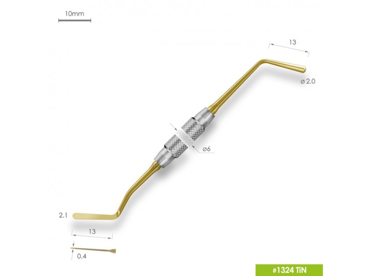 Удлиненная средняя гладилка с обратноконусовидным штопфером 1324 TiN