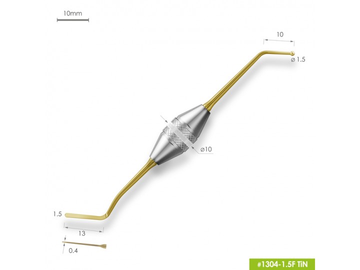 Удлиненная узкая гладилка с штопфером 1304-1,5F TiN