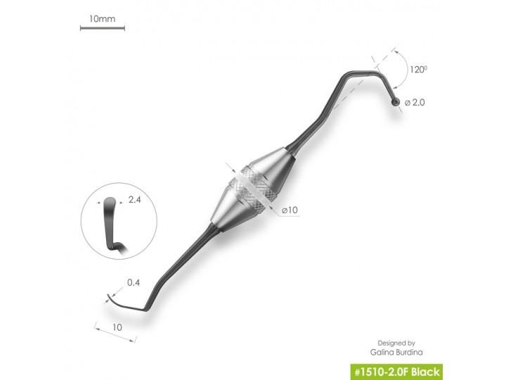 Гладилка штопфер средняя 1510-2,0F Black