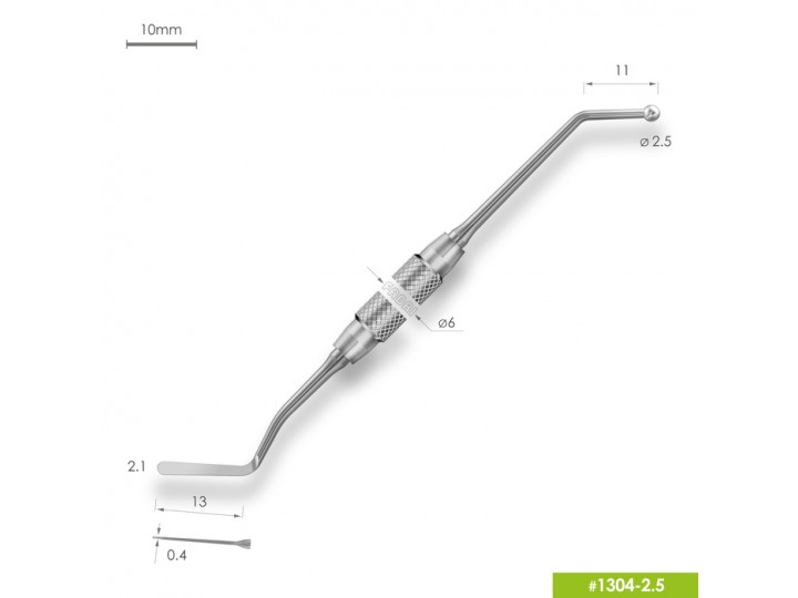 Удлиненная средняя гладилка с штопфером 1304-2,5