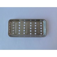 Лоток прямоугольный нерж. перфорированный 210х100х20