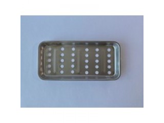 Лоток прямоугольный нерж. перфорированный 210х100х20