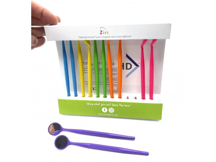 Зеркало стоматологическое №4 Crystal HD Lens Zirc 78095 NEON-PVA (12 штук)