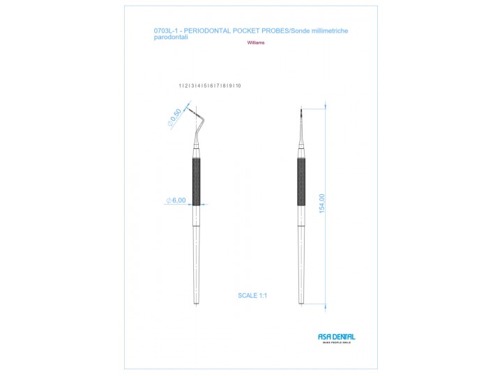 Зонд пародонтологический односторонний 0703L-1