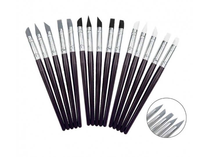 Силиконовые кисточки/гладилки черные набор TPENB (5 шт)