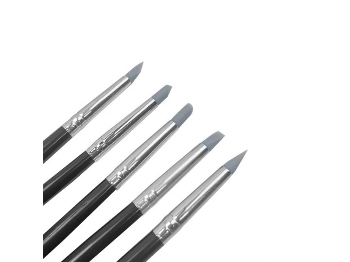 Силиконовые кисточки/гладилки черные набор TPENB (5 шт)