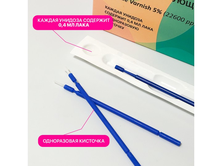 Реминерализующий лак Sherbet Fluoride Varnish 5% (22600 ppm) 50 унидоз