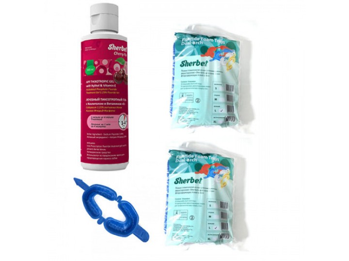 Реминерализующий рН-нейтральный гель Sherbet 500мл + 2 уп аппликационных ложек