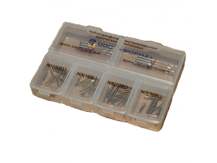 Набор титановых штифтов (номер 2) (80 шт. + 8 инструментов)