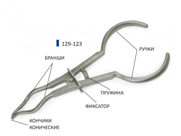 Щипцы для постановки кламп с конусом Medenta 129-123