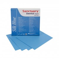 Листы для коффердама латексные Sanctuary Latex Dental dams Silk Blue голубой шелк