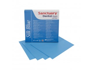 Листы для коффердама латексные Sanctuary Latex Dental dams Silk Blue голубой шелк