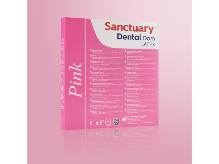 Листы для коффердама латексные Sanctuary Latex Dental dams Pink розовый Листы для коффердама латексные Sanctuary Latex Dental dams Pink розовый