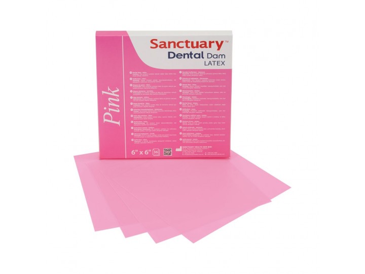 Листы для коффердама латексные Sanctuary Latex Dental dams Pink розовый