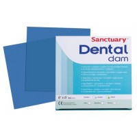 Листы для коффердама латексные синие Sanctuary Powder Free Latex Dental dam