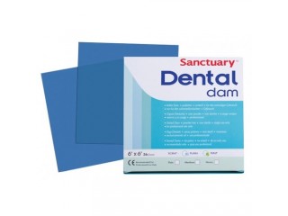 Листы для коффердама латексные синие Sanctuary Powder Free Latex Dental dam