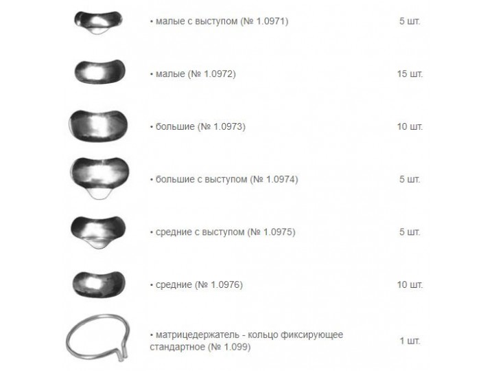 Набор секционных матриц 1.298, 50 шт.